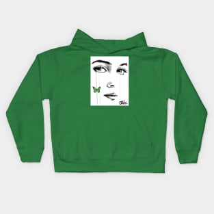 Green flutter Kids Hoodie